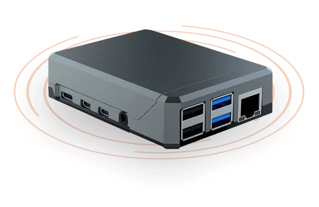 Le boîtier Frame Up, avec ses ports HDMI, USB et Ethernet